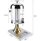 8L Commercial Restaurant Buffet Beverage Juice Beverage Dispenser Drink Container Gold