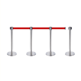 Retractable Queue Crowd Control Barriers | Silver Pole Red Belt