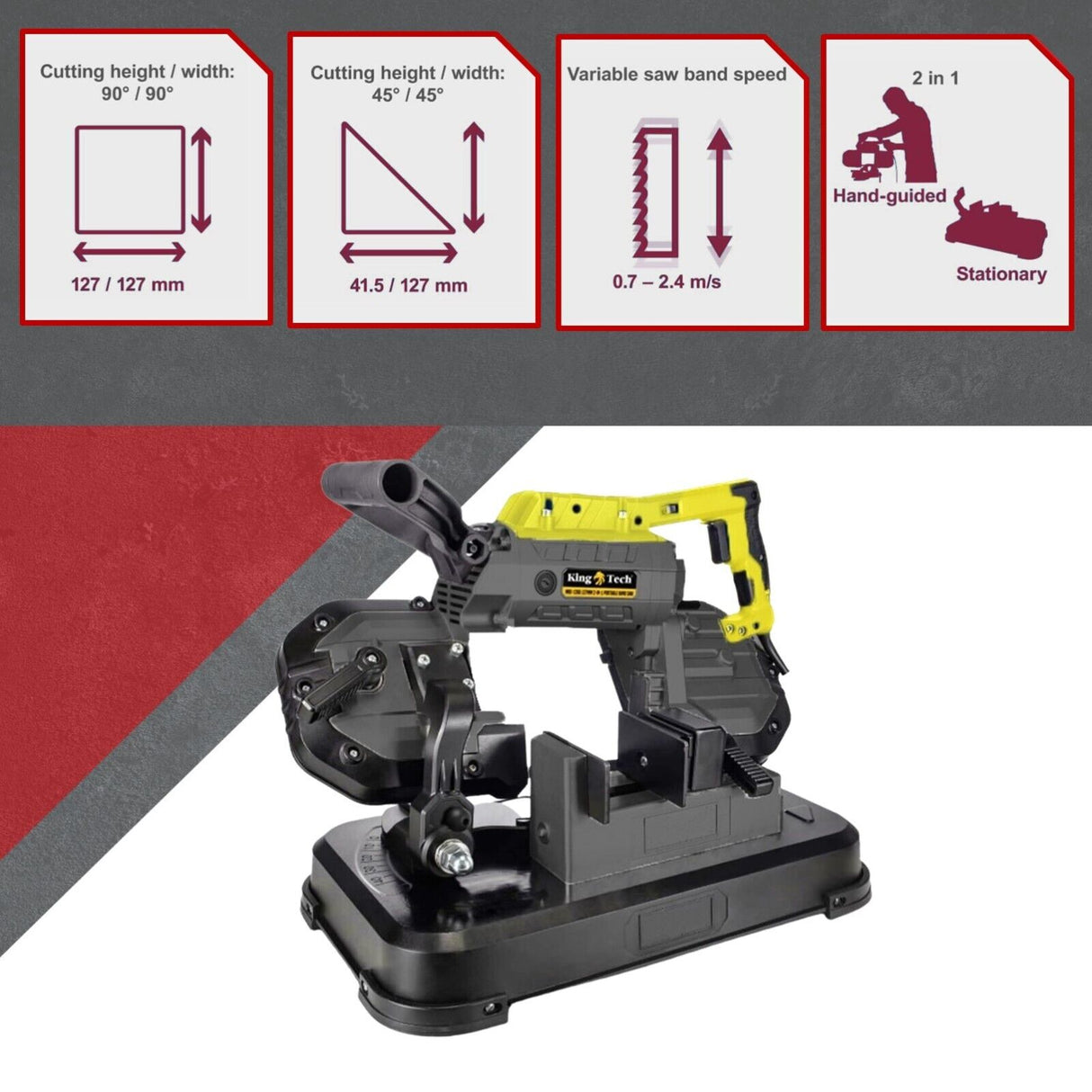 Portable Band Saw Cold Cut Metal Cut Off Chop Bandsaw 127mm