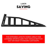 Heavy Duty Portable Car Loading Ramp Set 2000kg Maintenance Steel Frame Pair - 45-Degree Angle