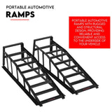 Heavy Duty Portable Car Loading Ramp Set 2000kg Maintenance Steel Frame Pair - Rear View