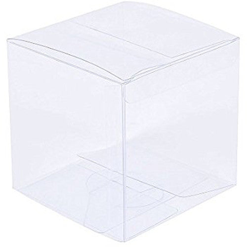 100 Clear PVC Cube Boxes - 10cm Showcase Storage for Weddings and Exhibitions