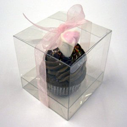 100 Clear PVC Cube Boxes - 10cm Showcase Storage for Weddings and Exhibitions