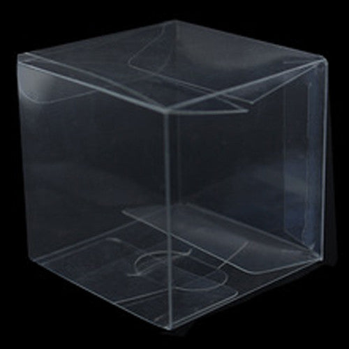 100 Pack of 5cm Clear PVC Plastic Folding Boxes for Wedding Favors, Jewelry, and Candy Gifts