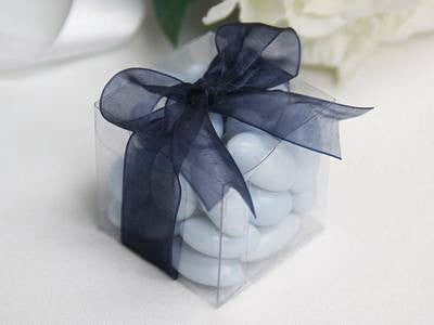 100 Pack of 5cm Clear PVC Plastic Folding Boxes for Wedding Favors, Jewelry, and Candy Gifts