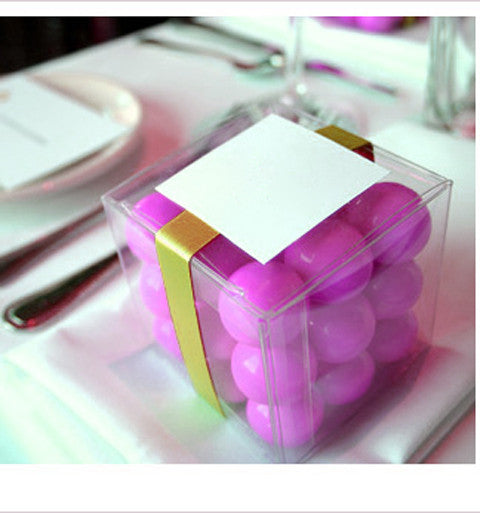 100 Clear PVC 8cm Cube Boxes - Ideal for Weddings and Exhibitions, 100 Pack