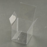 100 Pack of Clear PVC 8x8x10cm Folding Gift Boxes for Weddings, Jewelry, Party Favors, and Candy Packaging - Side View