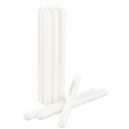 Bulk White Wax Candleabra Candles - 100 Pack, 20cm Tall, 2cm Wide, 5+ Hour Burn Time