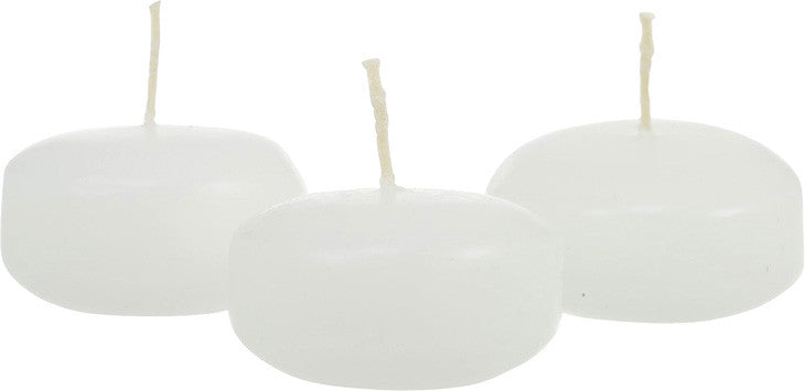 50 Pack of 8cm White Wax Floating Candles - Perfect for Wedding and Home Decor