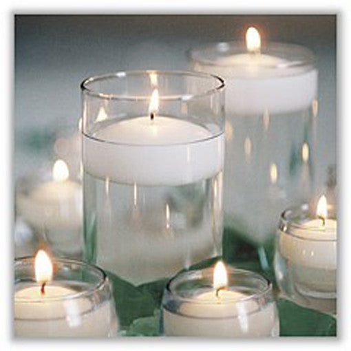 50 Pack of 8cm White Wax Floating Candles - Perfect for Wedding and Home Decor