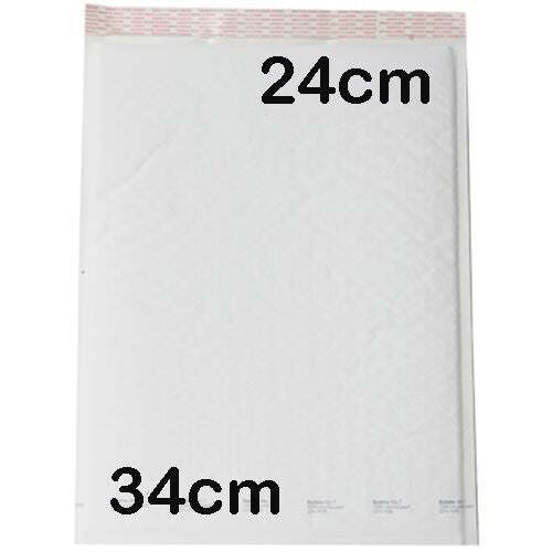 Bulk Pack of 100 White Padded Bubble Mailer Envelopes - 34x24cm