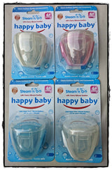 Wholesale 25-Pack of Happy Baby Steam N Go Cherry Silicone Soothers - 100 Pieces for Retail Resale