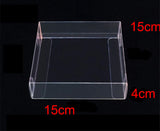 10 Pack of 15*15*4cm Clear PVC Plastic Folding Packaging Small rectangle/square Boxes for Wedding Jewelry Gift Party Favor Model Candy Chocolate Soap Box - Top-Down View