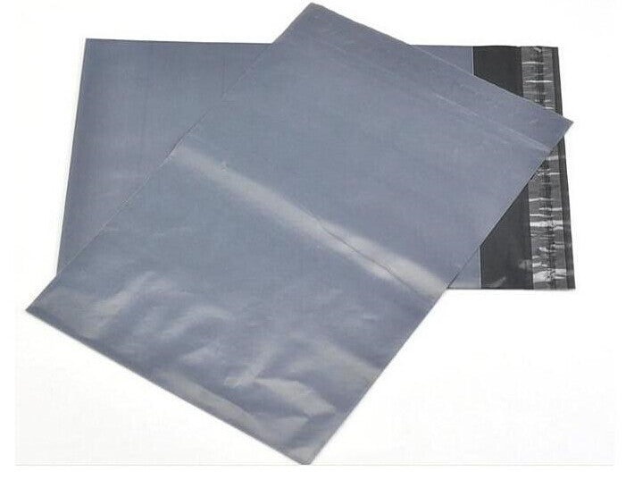 Bulk Pack of 100 Grey Self-Sealing Plastic Courier Bags - 400x300 mm for Shipping and Mailing