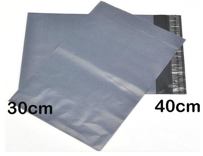 Bulk Pack of 100 Grey Self-Sealing Plastic Courier Bags - 400x300 mm for Shipping and Mailing