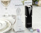 50 Count Bride and Groom Wedding Favor Boxes - 25 Each - Kate Aspen Design, Easy Assembly with Name Card Holders