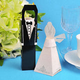 50 Count Bride and Groom Wedding Favor Boxes - 25 Each - Kate Aspen Design, Easy Assembly with Name Card Holders