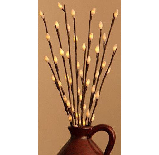 Warm White LED Fairy Light Branch Set - 5 Pack with 20 Bulbs Each - 50cm Tall Battery-Powered Décor