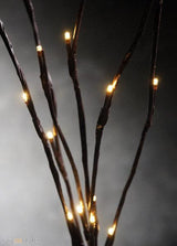 Warm White LED Fairy Light Branch Set - 5 Pack with 20 Bulbs Each - 50cm Tall Battery-Powered Décor