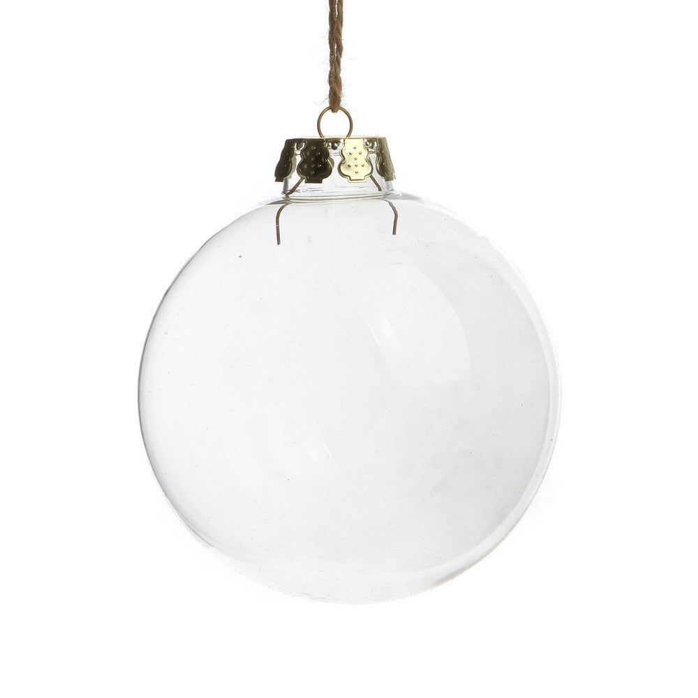 50 Clear Glass Memory Baubles - 10cm Round with Silver Cap for Crafting, Decorations, and Event Centrepieces