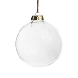 50 Pack of 6cm Clear Glass Baubles with Silver Caps - Perfect for Creative Crafts, Table Decor, and Memory Keepsakes