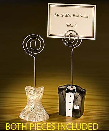 100 Pack of Bride and Groom Name Card Stands - Elegant Wedding Table Decoration Favors