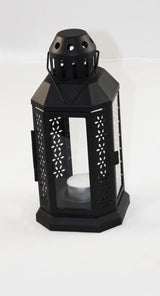 Set of 10 Black Metal Miners Lanterns for Weddings and Home Decor - 21cm Tealight Candle Holders