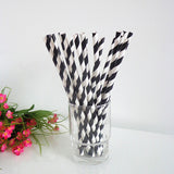 Bulk Pack of 1000 Biodegradable Black and White Paper Drinking Straws for Parties and Events