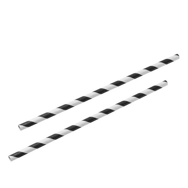 200 Eco-Friendly Biodegradable Black & White Paper Drinking Straws - 200 Pack for Parties, Events, Cafes, and Takeaways