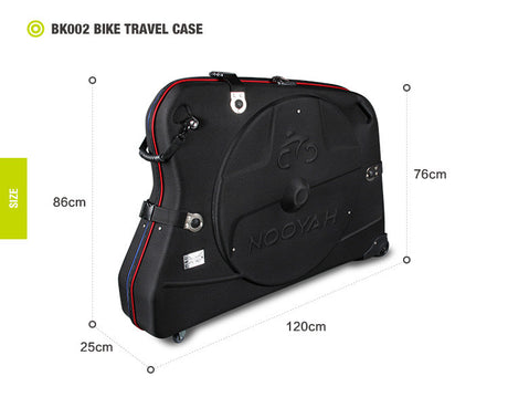 NOOYAH Lightweight EVA Bike Travel Case for Mountain, Road, and Gravel Bikes - BK002 Black Edition