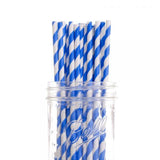 Bulk Eco-Friendly Biodegradable Blue and White Paper Straws - 1000 Pack for Parties, Cafes, and Events