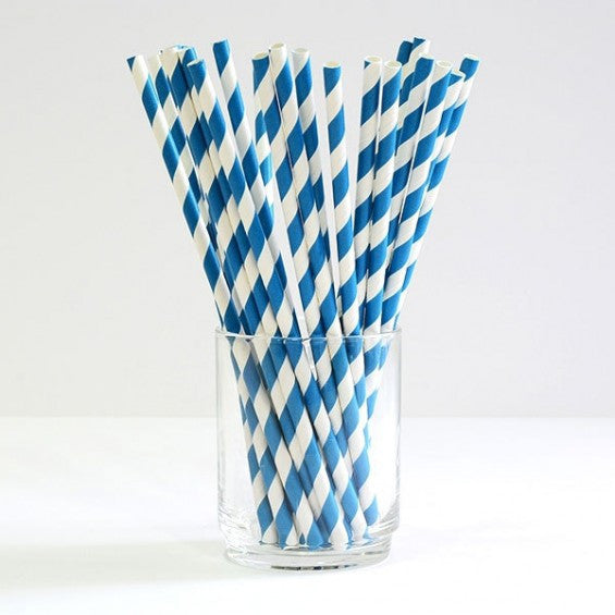 Bulk Eco-Friendly Biodegradable Blue and White Paper Straws - 1000 Pack for Parties, Cafes, and Events