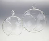 Set of 10 Hanging Clear Glass Tealight Candle Holders - 10cm Diameter - Ideal for Weddings, Home Decor, and Mini Garden Designs - Rear View