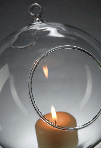 Set of 24 Hanging Clear Glass Tealight Candle Holders - 10cm Diameter for Weddings and Home Decor