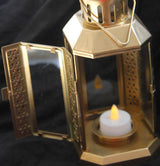 Set of 10 Gold Metal Lanterns for Tealight Candles - Perfect for Weddings, Summer Parties, and Home Décor - 21cm Height