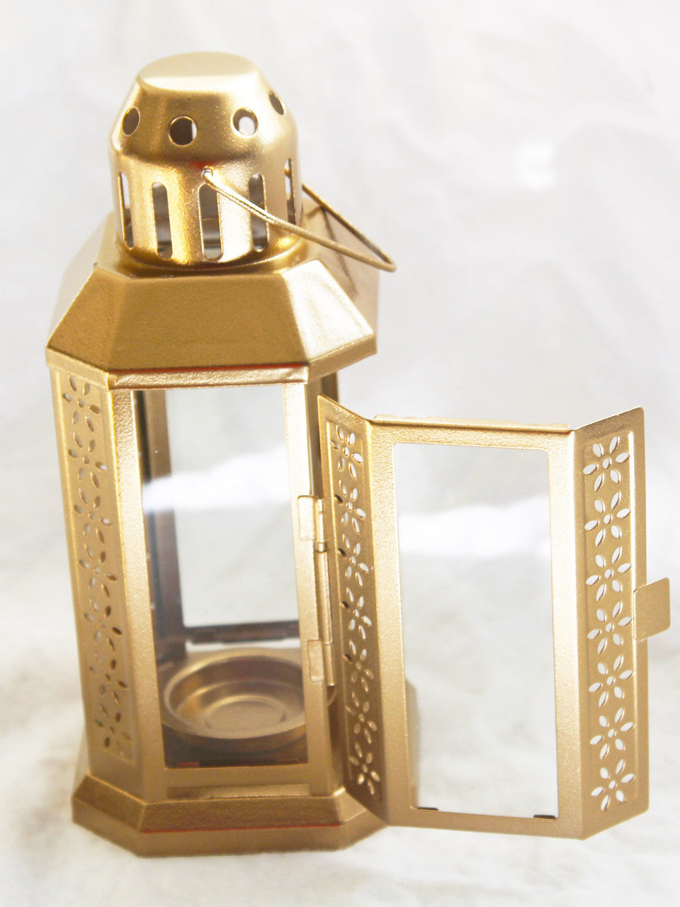 Set of 10 Gold Metal Lanterns for Tealight Candles - Perfect for Weddings, Summer Parties, and Home Décor - 21cm Height