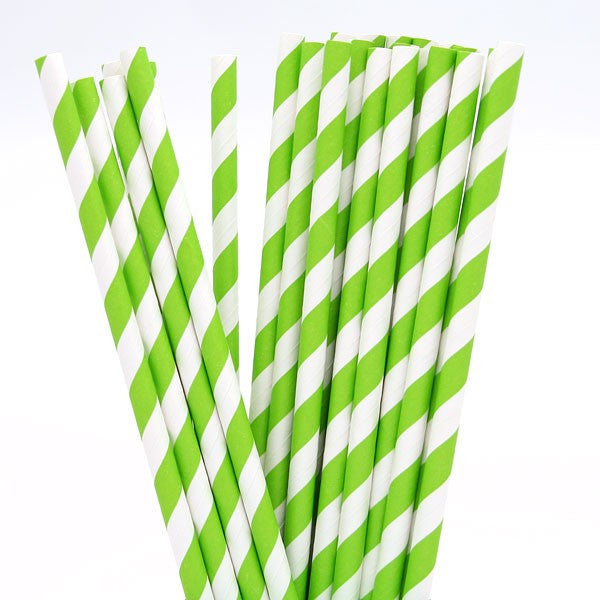 Bulk Eco-Friendly Green and White Paper Drinking Straws - 1000 Pack for Parties, Cafes, and Events