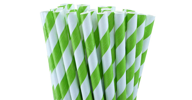 Bulk Eco-Friendly Green and White Paper Drinking Straws - 1000 Pack for Parties, Cafes, and Events