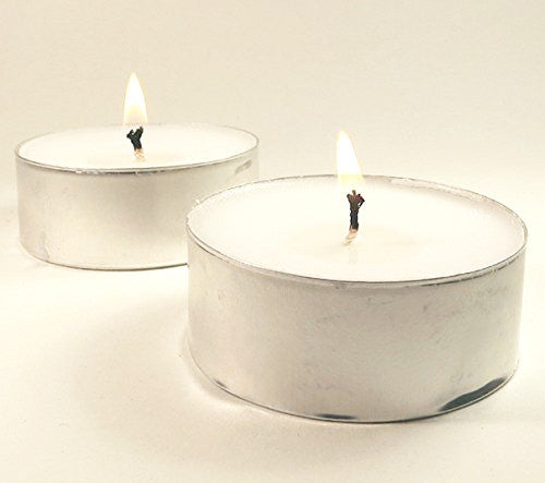 Extra Large Tealight Candles 6cm Wide in Silver Foil Cups - 50 Pack for Events, Weddings, BBQs, and Romantic Decor