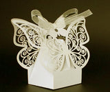 Ivory Cream Butterfly Gift Boxes - 100 Pack for Weddings, Engagements, and Parties - Front View