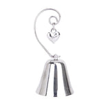 Deluxe Silver Wedding Kissing Bell Card Holder Favors - 100 Bulk Pack with Heart Design