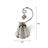 Deluxe Silver Wedding Kissing Bell Card Holder Favors - 100 Bulk Pack with Heart Design