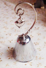 Deluxe Silver Wedding Kissing Bell Card Holder Favors - 100 Bulk Pack with Heart Design