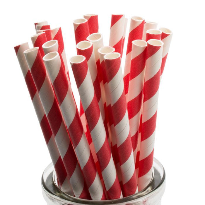 Bulk Eco-Friendly Biodegradable Red and White Paper Drinking Straws - 1000 Pack for Parties, Cafes, and Events