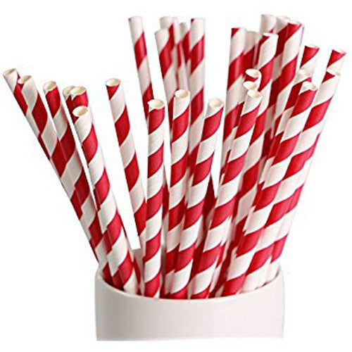 Bulk Eco-Friendly Biodegradable Red and White Paper Drinking Straws - 1000 Pack for Parties, Cafes, and Events