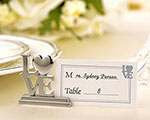 50 Count Silver LOVE Letter Place Card Holders - Perfect for Weddings, Anniversaries, or Engagement Celebrations