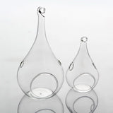 50-Pack Clear Glass Tear Drop Tea Light Candle Holders - 12.5cm High - Perfect for Terrariums and Mini Garden Decor