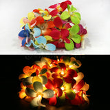 20 LED Tropical Frangipani Flower String Lights – Battery-Operated Fairy Lights for Home, Wedding, and Party Decoration