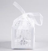 50 Count White Dove Heart-Shaped Wedding Favor Boxes - Perfect for Celebrations