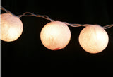 20 Warm White 5cm Cotton Ball LED String Lights - Ideal for Weddings and Events